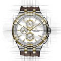 Maurice Lacroix Aikon Chronograph White Dial Brown Leather Strap Watch For Men - AI1018-PVY11-132-1