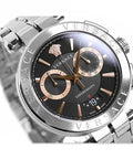Versace Aion Chronograph Black Dial Silver Steel Strap Watch For Men - VE1D01019