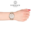 Versace V-Twist White Dial White Leather Strap Watch for Women - VELS00419