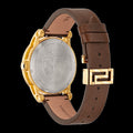 Versace Code Quartz Blue Dial Brown Leather Strap Watch For Men - VEPO00220