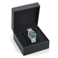 Versace V-Auria Quartz Green Dial Silver Steel Strap Watch for Men - VE0F00125