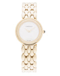 Versace V Flare Diamonds Silver Dial Gold Steel Strap Watch for Women - VEBN00918