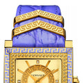Versace Day Glam Chronograph Gold Dial Purple Leather Strap Watch for Women - VQF040015