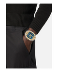 Versace Dominus Chronograph Blue Dial Two Tone Steel Strap Watch For Men - VE6H00723