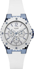 Guess Overdrive Chronograph White Dial White Rubber Strap Watch for Women - W0149L6