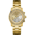 Guess Confetti Diamonds Silver Dial Gold Steel Strap Watch for Women - W0774L5