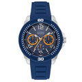 Guess Trade Blue Dial Blue Silicone Strap Watch for Men - W0967G2