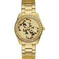 Guess G Twist Diamonds Gold Dial Gold Steel Strap Watch For Women - W1201L2