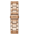 Guess G Twist Diamonds Rose Gold Dial Rose Gold Steel Strap Watch For Women - W1201L3