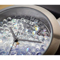 Guess Crush Crystals Silver Dial Black Rubber Strap Watch for Women - W1223L4