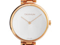 Calvin Klein Wavy White Dial Rose Gold Steel Strap Watch for Women - K9U23646