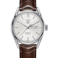 Tag Heuer Carrera Calibre 5 Automatic White Dial Brown Leather Strap Watch for Men - WAR201B.FC6291