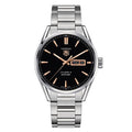 Tag Heuer Carrera Calibre 5 Automatic Black Dial Silver Steel Strap Watch for Men - WAR201C.BA0723