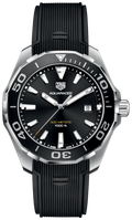 Tag Heuer Aquaracer Quartz Black Dial Black Rubber Strap Watch for Men - WAY101A.FT6141