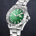 Tag Heuer Aquaracer Calibre 5 Automatic Green Dial Silver Steel Strap Watch for Men - WAY2015.BA0927