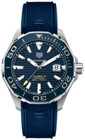 Tag Heuer Aquaracer Calibre 5 Automatic Blue Dial Blue Rubber Strap Watch for Men - WAY201B.FT6150