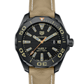 Tag Heuer Aquaracer 300 Calibre 5 Automatic Black Dial Brown Nylon Strap Watch for Men - WAY208C.FC6383