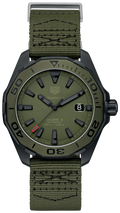 Tag Heuer Aquaracer Automatic Green Dial Khakhi Green Nylon Strap Watch for Men - WAY208E.FC8222