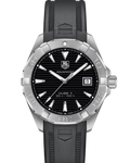 Tag Heuer Aquaracer Automatic Caliber 5 Black Dial Black Rubber Strap Watch for Men - WAY2110.FT8021