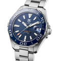 Tag Heuer Aquaracer Calibre 5 Blue Dial Silver Steel Strap Watch for Men - WAY211C.BA0928