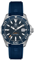 Tag Heuer Aquaracer Calibre 5 Blue Dial Blue Silicone Strap Watch for Men -  WAY211C.FT6155