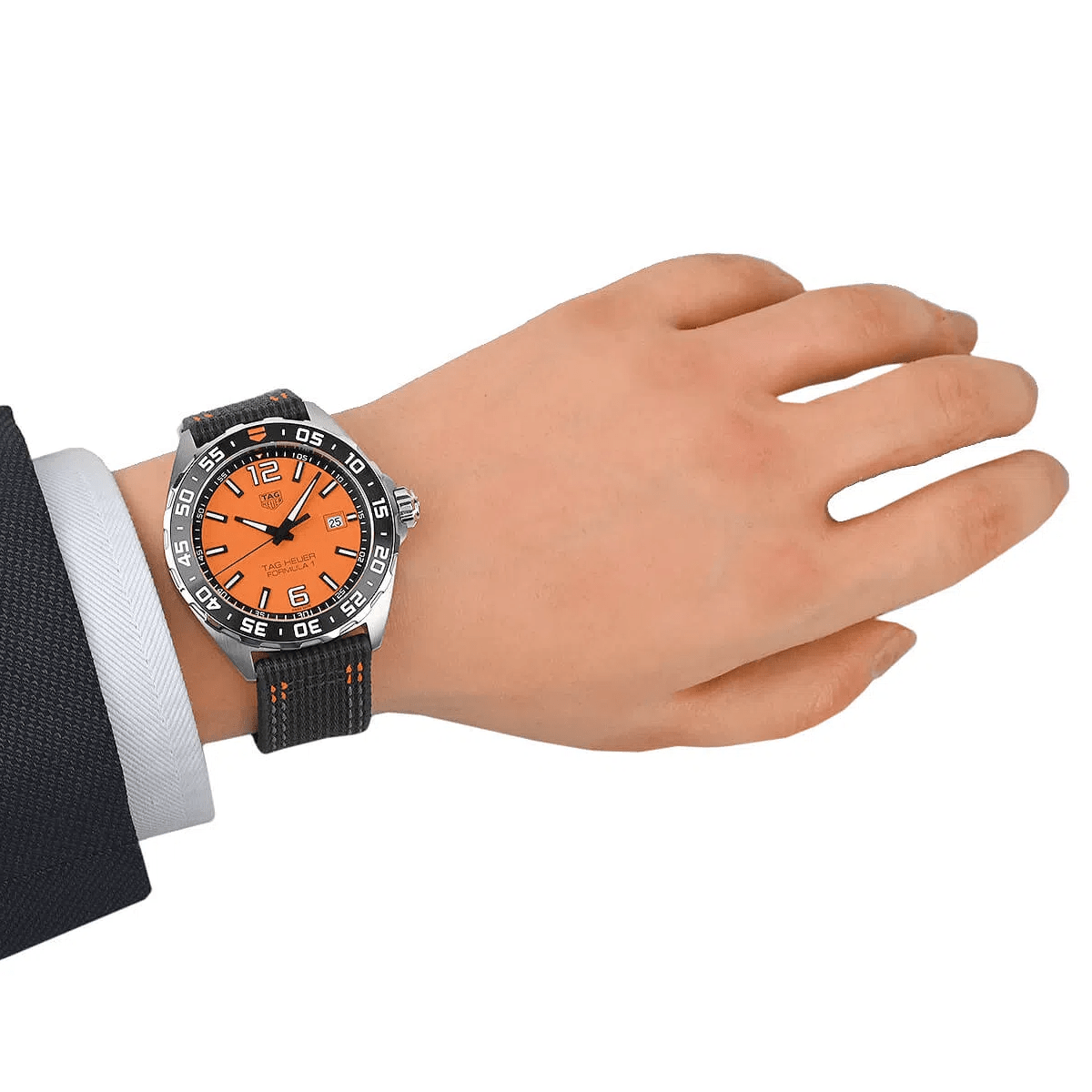 Tag Heuer Formula 1 Quartz Orange Dial Black Nylon Strap Watch for Men - WAZ101A.FC8305