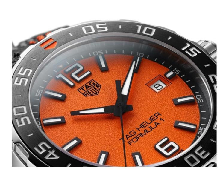 Tag Heuer Formula 1 Quartz Orange Dial Black Nylon Strap Watch for Men - WAZ101A.FC8305