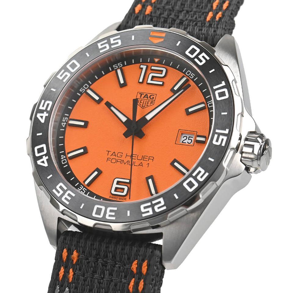 Tag Heuer Formula 1 Quartz Orange Dial Black Nylon Strap Watch for Men - WAZ101A.FC8305