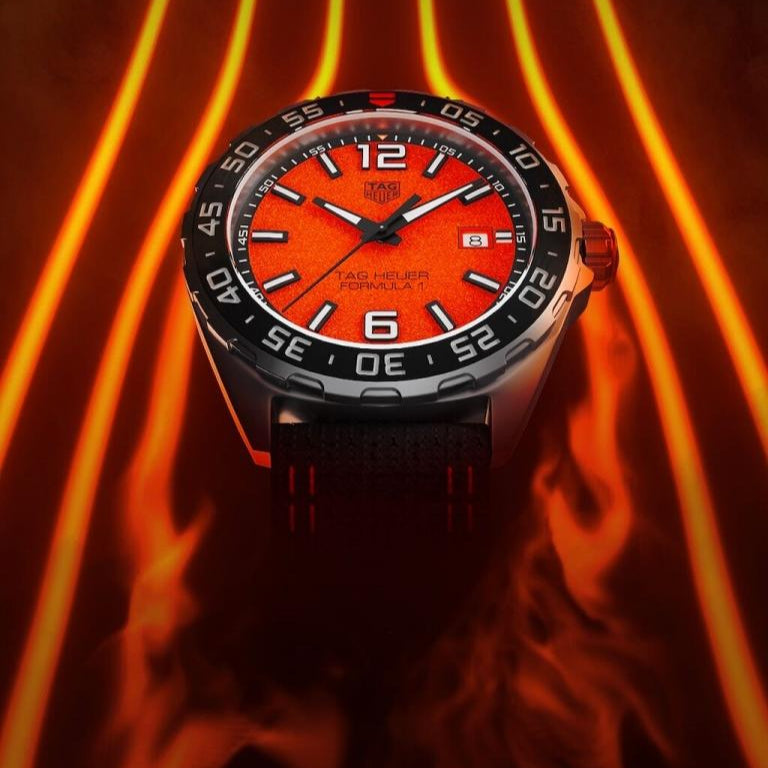 Tag Heuer Formula 1 Quartz Orange Dial Black Nylon Strap Watch for Men - WAZ101A.FC8305