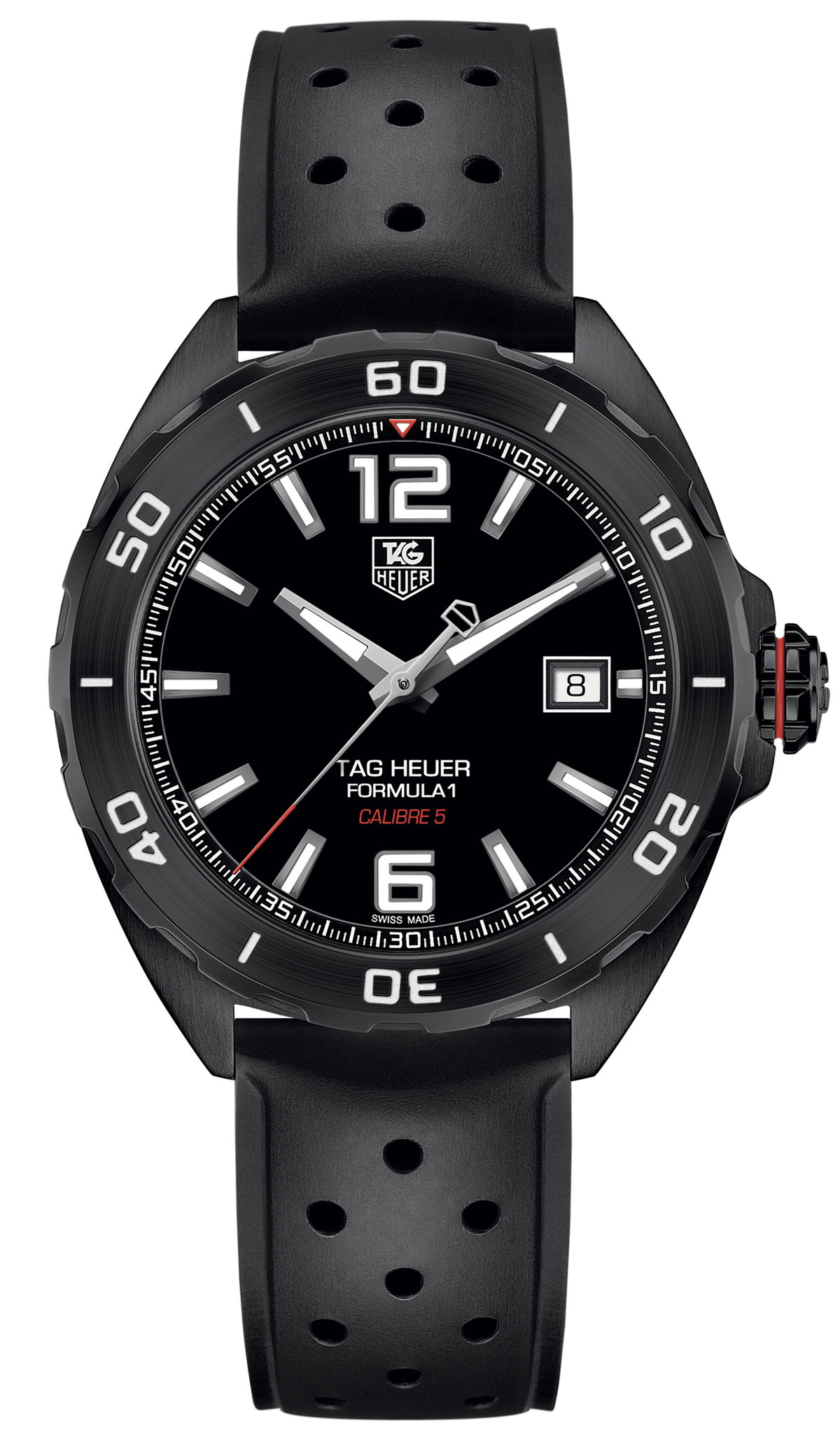 Tag Heuer Formula 1 Automatic Black Dial Black Rubber Strap Watch for Men - WAZ2115.FT8023