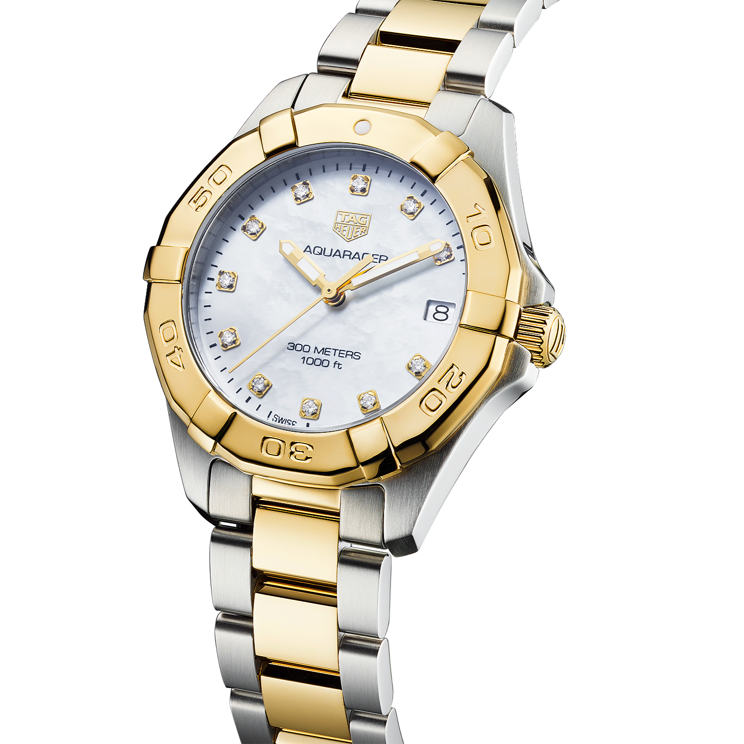 Tag Heuer Aquaracer White Mother of Pearl Dial Watch for Women - WBD1322.BB0320