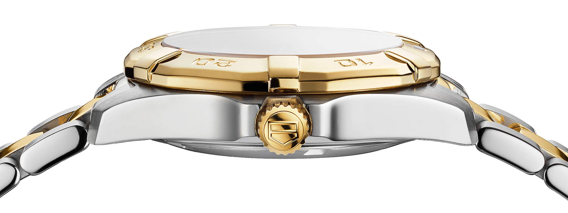 Tag Heuer Aquaracer White Mother of Pearl Dial Two Tone Steel Strap Watch for Women - WBD1322.BB0320