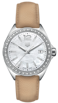 Tag Heuer Formula 1 Quartz Diamonds Mother of Pearl Dial Beige Leather Strap Watch for Women - WBJ131A.FC8254