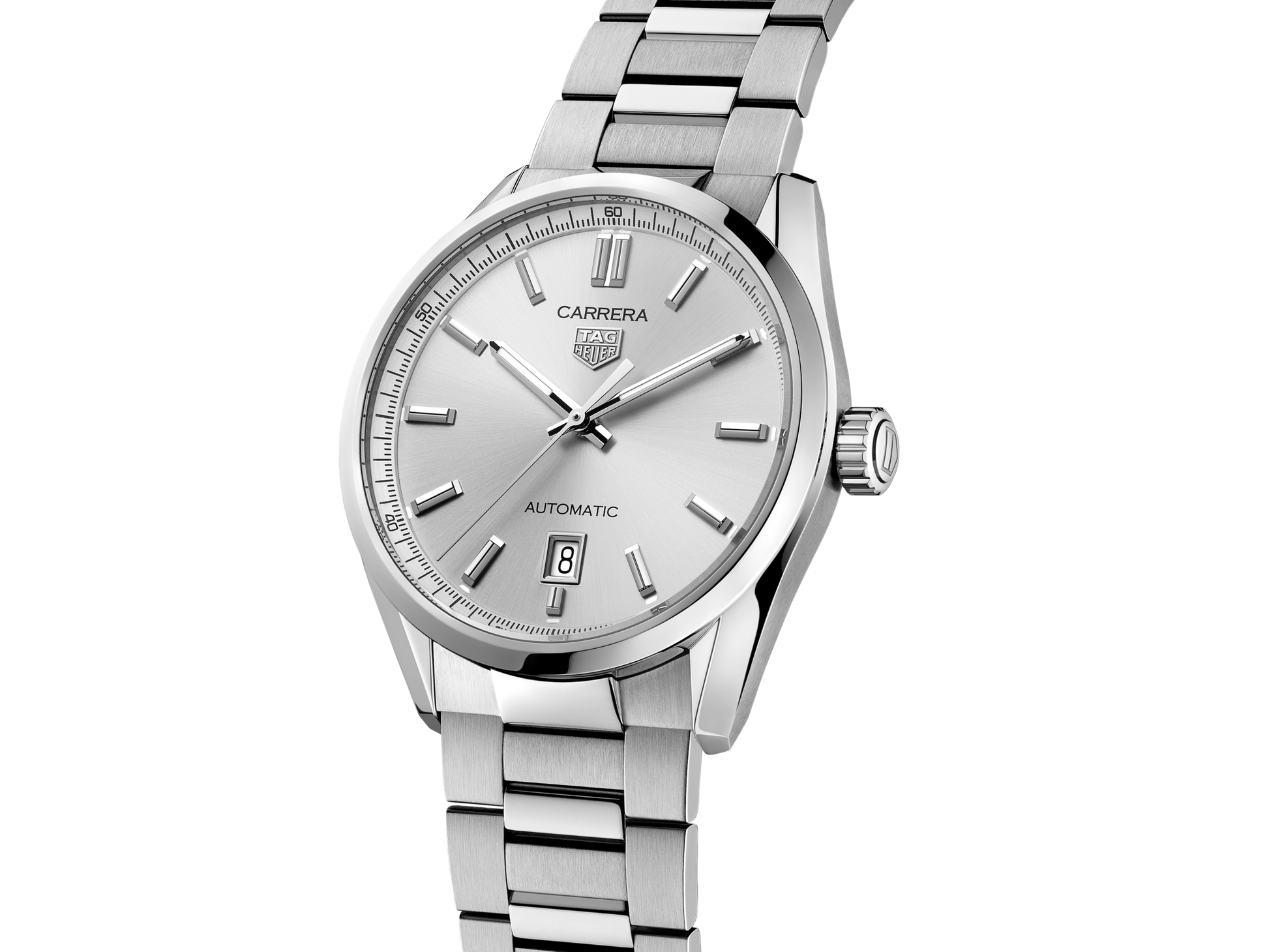 Tag Heuer Carrera Date Silver Dial Silver Steel Strap Watch for Women - WBN2111.BA0639