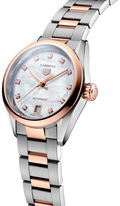 Tag Heuer Carrera Date Automatic Mother of Pearl Dial Two Tone Steel Strap Watch for Women - WBN2450.BD0569