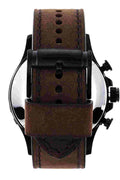 Fossil Nate Chronograph Brown Dial Brown Leather Strap Watch for Men - JR1487