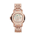 Fossil Boyfriend Automatic Skeleton Rose Gold Dial Rose Gold Steel Strap Watch for Women - ME3065