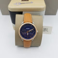 Fossil Tailor Date-Day Quartz Blue Dial Brown Leather Strap Watch for Women - ES4257