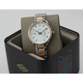 Fossil Tailor White Dial Two Tone Steel Strap Watch for Women - ES4396