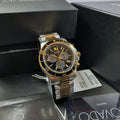 Movado Series 800 Chronograph Black Dial Two Tone Steel Strap Watch For Men - 2600146