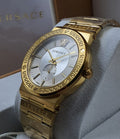 Versace Greca Silver Dial Gold Steel Strap Watch for Men - VEVI00520