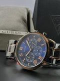 Guess Hendrix Chronograph Blue Dial Two Tone Steel Strap Watch for Men - W1309G4
