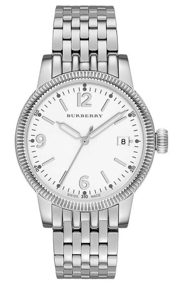Burberry Analog White Dial Silver Steel Strap Watch for Women - BU7838