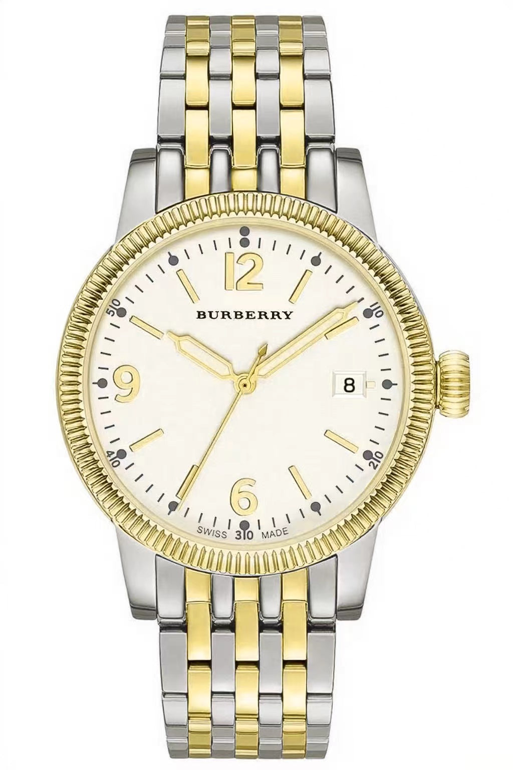 Burberry Analog White Dial Two Tone Steel Strap Watch for Women - BU7871