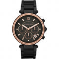 Michael Kors Parker Diamonds Black Dial Black Steel Strap Watch for Women - MK5885