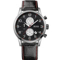 Hugo Boss Aeroliner Black Dial Black Leather Strap Watch for Men - 1512631