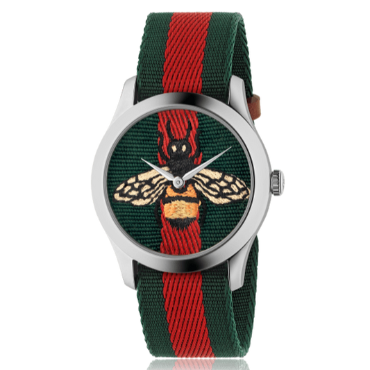 Gucci Le Marche des Merveilles Red & Green Dial Red & Green Nylon Strap Unisex Watch - YA1264060