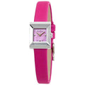 Gucci G-Frame Square Fuchsia Mother of Pearl Dial Fuchsia Leather Strap Watch For Women - YA128533