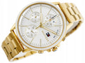 Tommy Hilfiger Carly White Dial Gold Steel Strap Watch for Women - 1781786