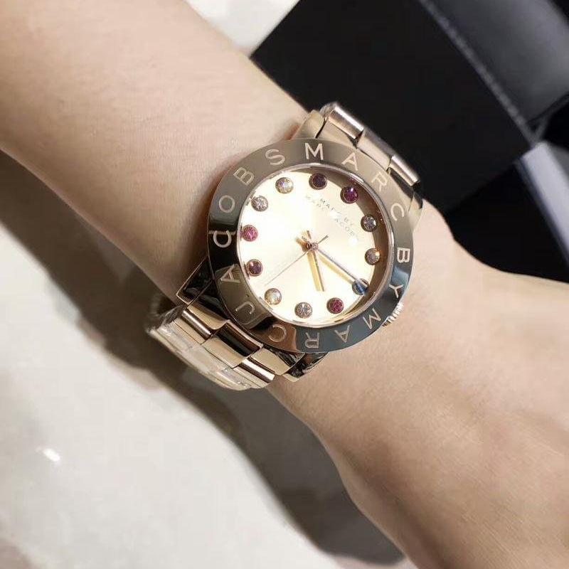 Marc Jacobs Amy White Dial Silver Steel Strap Watch for Women - MBM3140